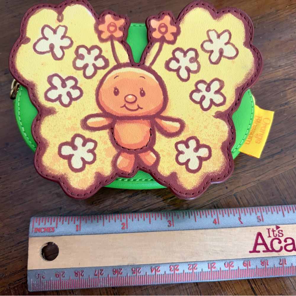 Orange Blossom Coin Pouch in Yellow and Green